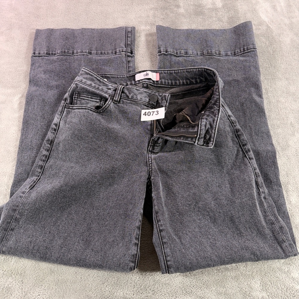 Cabi Jeans Women 2 Black Lennox Wide Leg High Rise Denim Pants 5002L